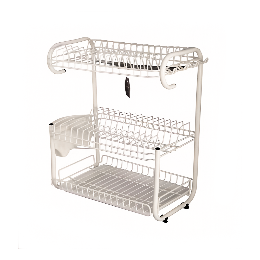 pegah-3-tier-dish-rack-white جاظرفی سه طبقه سفید پگاه شیانا مناسب آشپزخانه مدرن