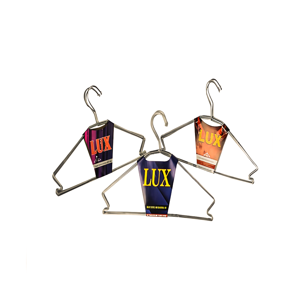 lux-metal-clothes-hanger-5pcs-steel-static-coating کتی لوکس 5 تایی فلزی رنگ استیل با پوشش رنگ استاتیک مناسب کمد لباس، رگال و شلف لباس