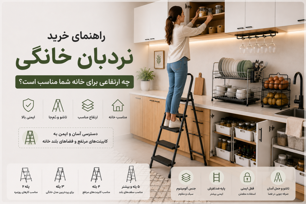 صفحه نخست 2 31 راهنمای خرید نردبان خانگی مناسب برای دسترسی به کابینتهای مرتفع در آشپزخانه مدرن